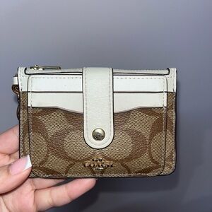 Coach Card Holder in Signature Pattern